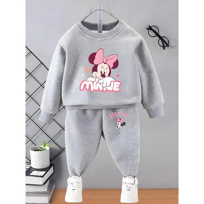 Conjuntos de sudadera y pantalón de manga larga con cuello redondo para niñas de 0 a 8 años, primavera y otoño, 2 piezas, chándal informal para niños