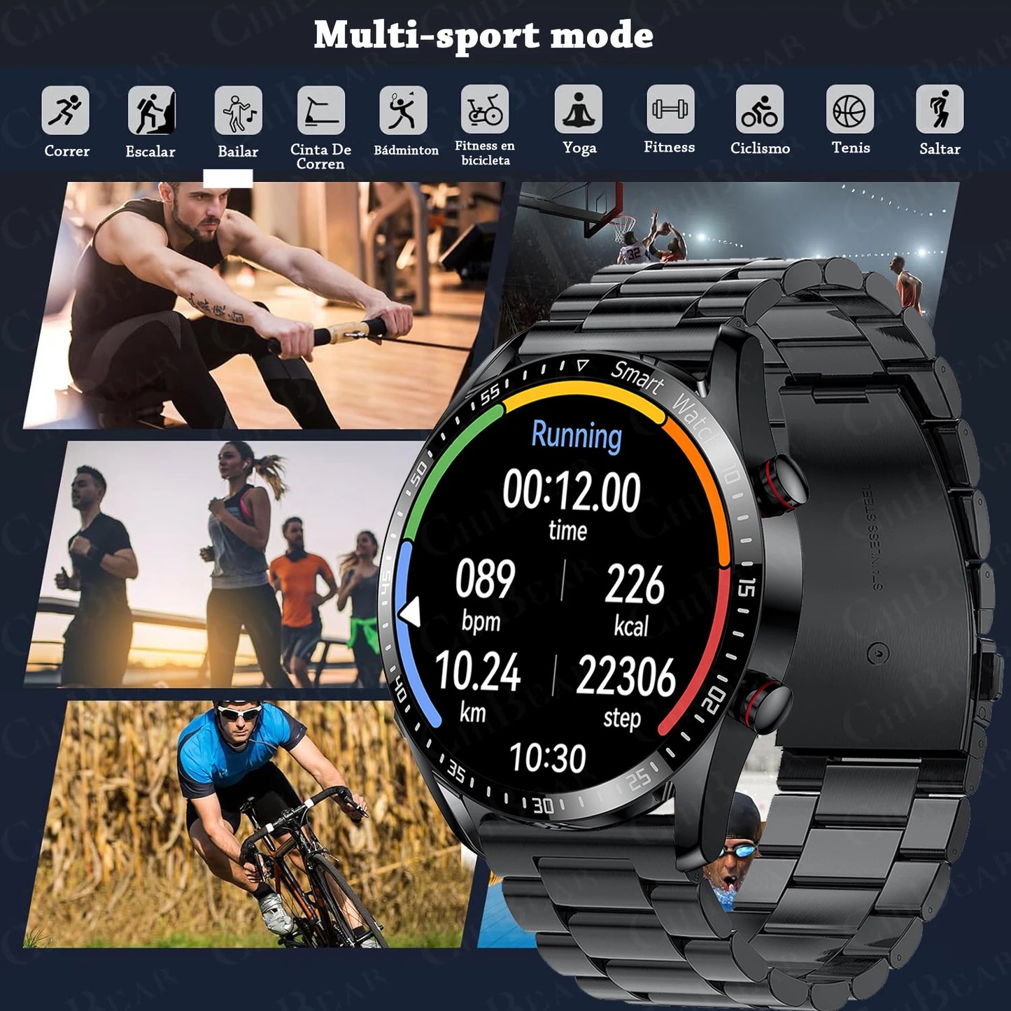 Reloj inteligente GT Series 2025 para hombre, con llamadas de voz, pantalla AMOLED de 1,53 pulgadas, deportivo, ECG + PPG, para Android e iOS.