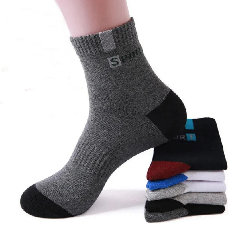 Calcetines deportivos transpirables de fibra de bambú para hombre, de otoño e invierno, con absorción del sudor y desodorantes, para negocios, 10, 5 o 3 pares.