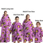 Manta de franela con mangas, sudadera de invierno, jersey de forro polar, manta usable con tiburón gigante, sudadera con capucha para adultos, niños y bebés
