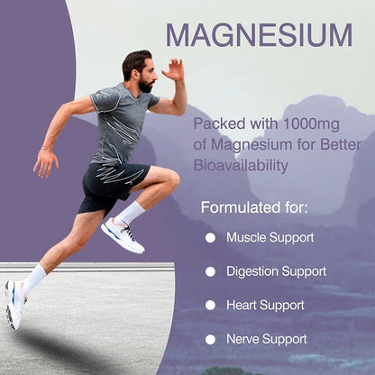 Citrato de magnesio: suplemento para el estrés, la relajación, los huesos, el sueño, la salud cardíaca, los nervios, los músculos y el metabolismo.