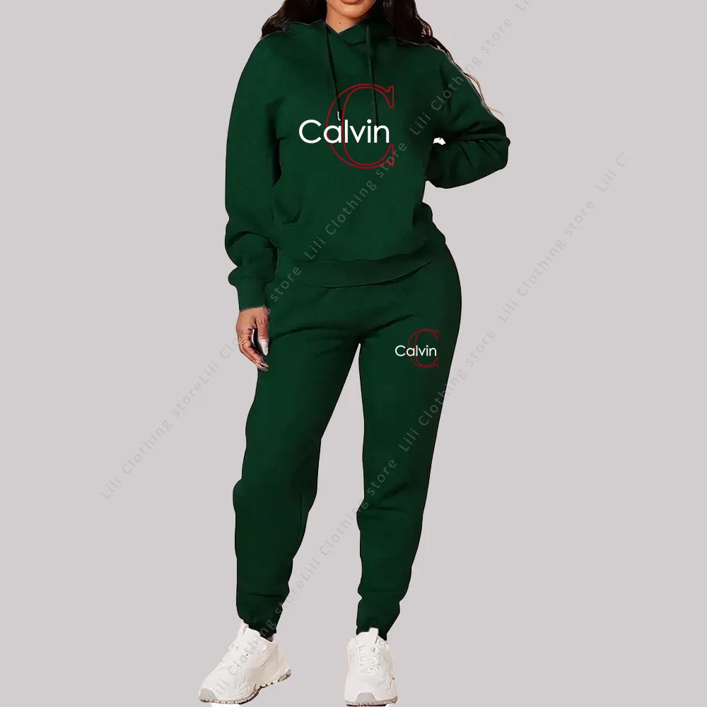 Conjunto deportivo de 2 piezas para mujer, ropa de diseño estético, tendencia, sudaderas con capucha y pantalones deportivos de alta calidad, conjuntos para mujer, 2025