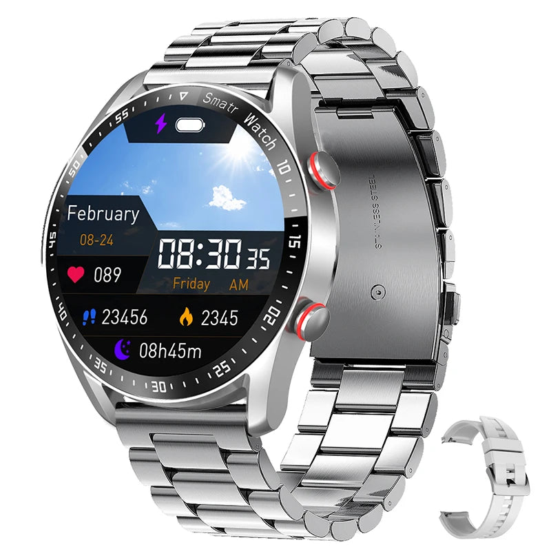 Reloj inteligente GT Series 2025 para hombre, con llamadas de voz, pantalla AMOLED de 1,53 pulgadas, deportivo, ECG + PPG, para Android e iOS.