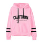 Chándal informal de rayas para mujer de California, sudadera con capucha, pantalón o traje versátil, sencillo, gran oferta, conjuntos urbanos tallas S-3XL