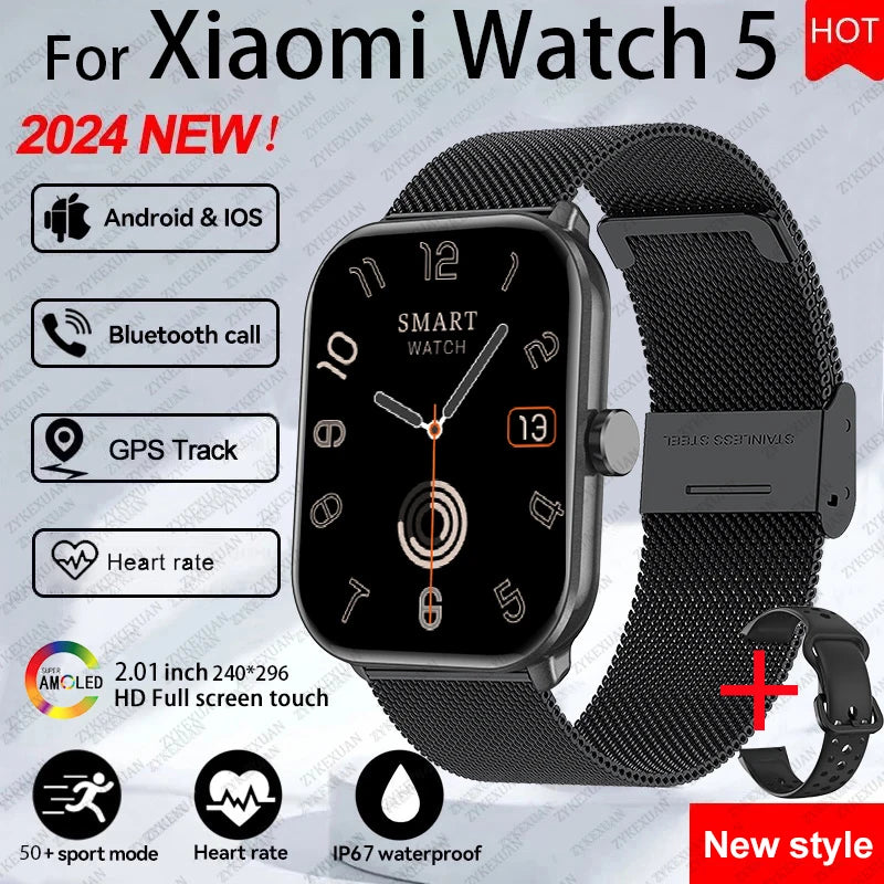 Xiaomi Watch 5 versión global para hombre y mujer, pantalla HD AMOLED, control del ritmo cardíaco, Bluetooth, llamadas, GPS, resistente al agua, reloj inteligente deportivo
