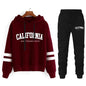 Chándal informal de rayas para mujer de California, sudadera con capucha, pantalón o traje versátil, sencillo, gran oferta, conjuntos urbanos tallas S-3XL