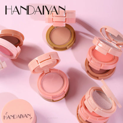 Nueva paleta de rubor, iluminador y contorno mate 3 en 1, sombra de ojos brillante y perlada, paleta de maquillaje facial multifuncional, cosmética femenina