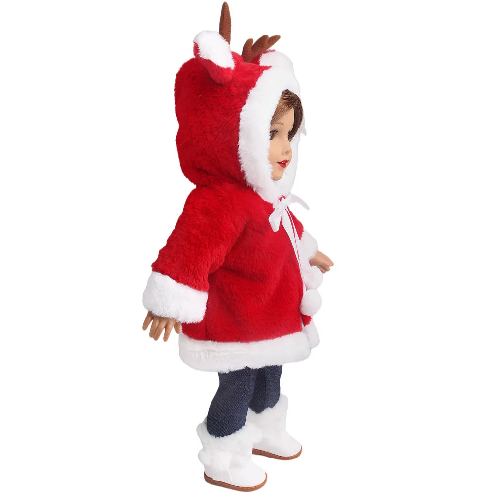 Envío gratuito: Conjunto navideño rojo para ropa y accesorios de muñeca de 43 cm y juguetes para muñecas americanas de 18 pulgadas de Our Generation.