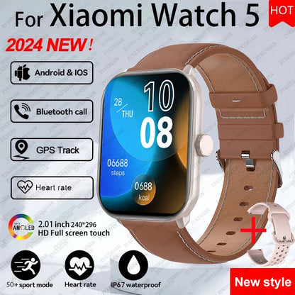 Xiaomi Watch 5 versión global para hombre y mujer, pantalla HD AMOLED, control del ritmo cardíaco, Bluetooth, llamadas, GPS, resistente al agua, reloj inteligente deportivo