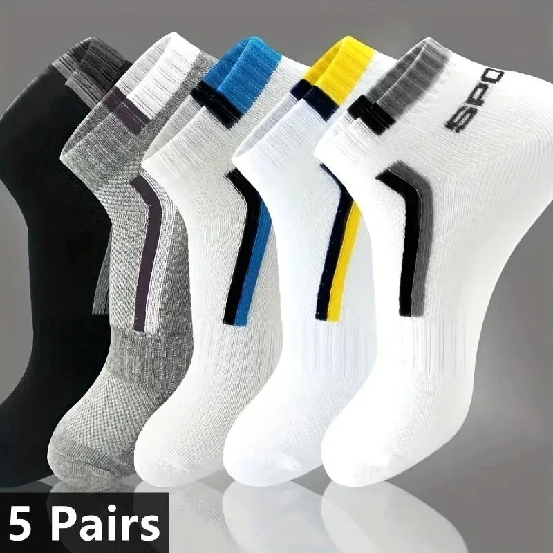 Calcetines deportivos transpirables de fibra de bambú para hombre, de otoño e invierno, con absorción del sudor y desodorantes, para negocios, 10, 5 o 3 pares.