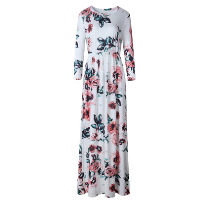 Vestido largo de verano para mujer 2025, vestido playero bohemio con estampado floral, vestido maxi blanco para fiesta de noche, vestido de verano, vestidos de fiesta