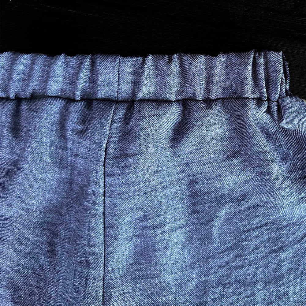Bear Leader - Conjunto de dos piezas para niña, versión coreana, traje de mezclilla azul de imitación, camiseta sin mangas y pantalones anchos de verano