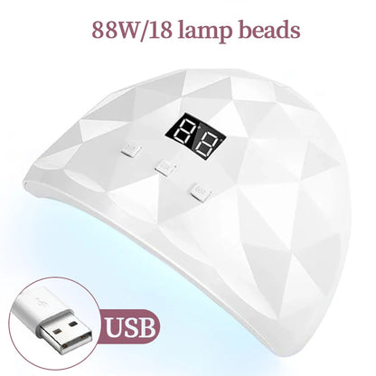 LULAA - Lámpara secadora de uñas de 88 W, luz ultravioleta para uñas, protección ocular, lámpara UV para uñas de gel, secador de esmalte de uñas de gel, herramienta de salón en casa
