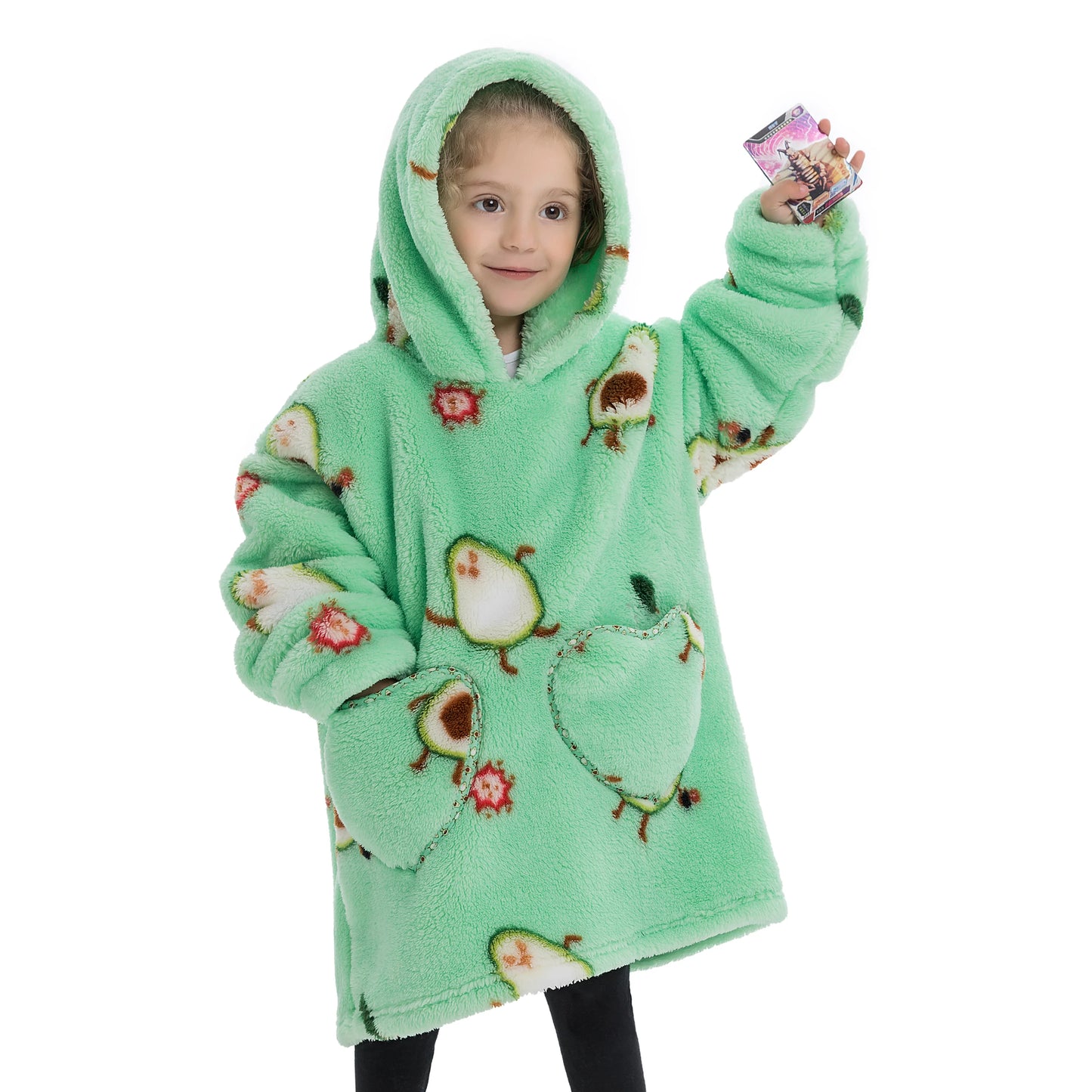 Manta de franela con mangas, sudadera de invierno, jersey de forro polar, manta usable con tiburón gigante, sudadera con capucha para adultos, niños y bebés