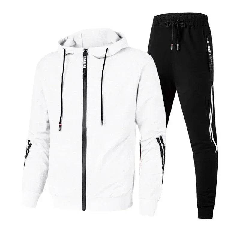 Conjunto de sudadera con capucha para hombre, chándal de manga larga, traje deportivo de alta calidad, ropa informal de moda para uso diario al aire libre 2025