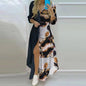 Vintage Elegant Retro Print Women's Shirt Dress Fashion Casual Holiday Dress Long Sleeve Irregular Office Lady Summer New Dress
