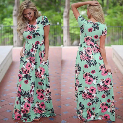 Vestido largo de verano para mujer 2025, vestido playero bohemio con estampado floral, vestido maxi blanco para fiesta de noche, vestido de verano, vestidos de fiesta