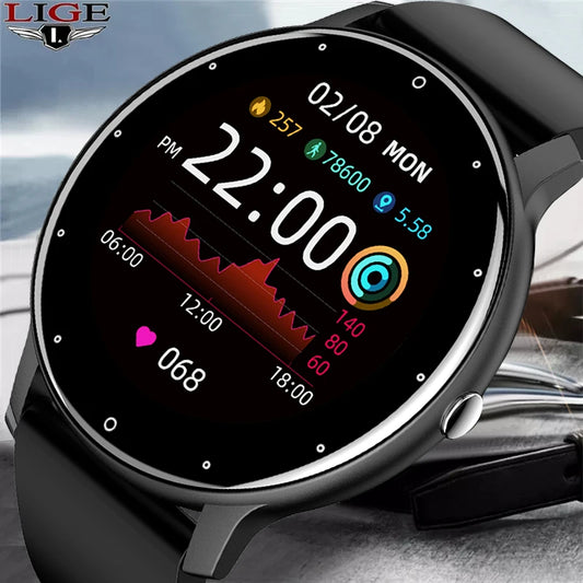 LIGE 2025 - Reloj inteligente deportivo para hombre, con pantalla táctil completa, resistente al agua IP67, Bluetooth, compatible con Android e iOS, con caja