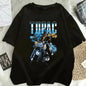 Camiseta de moda de verano 2025 del rapero Tupac, ropa urbana de hip hop, camiseta extragrande de manga corta para hombre y mujer.