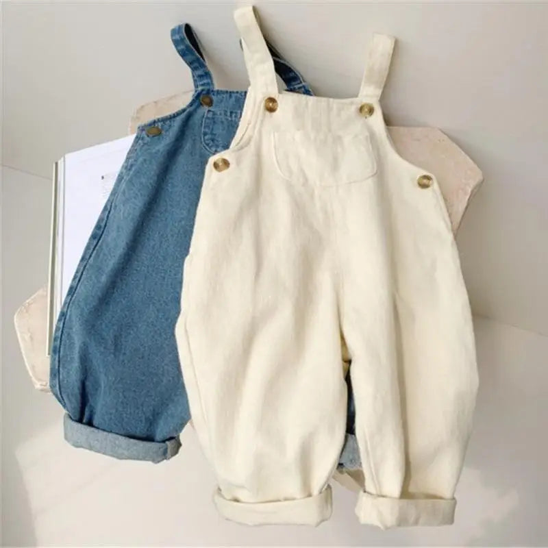 Mono de mezclilla liso para bebé niño, pantalones vaqueros con pechera, mono infantil, ropa para niños, monos para niños, conjuntos de otoño para niñas