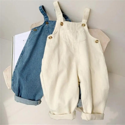 Mono de mezclilla liso para bebé niño, pantalones vaqueros con pechera, mono infantil, ropa para niños, monos para niños, conjuntos de otoño para niñas