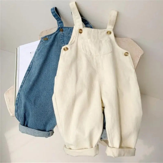 Mono de mezclilla liso para bebé niño, pantalones vaqueros con pechera, mono infantil, ropa para niños, monos para niños, conjuntos de otoño para niñas