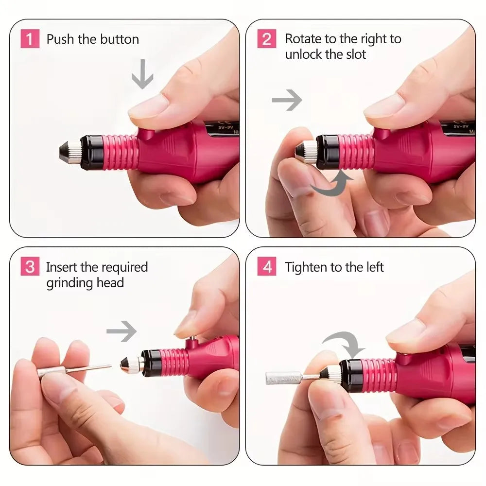 LINMANDA Kit profesional de taladro eléctrico para uñas con USB, lima de esmalte y lámpara UV LED para uñas, secador de manicura en gel, lámpara acrílica, juego de inicio