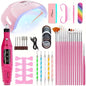 LINMANDA Kit profesional de taladro eléctrico para uñas con USB, lima de esmalte y lámpara UV LED para uñas, secador de manicura en gel, lámpara acrílica, juego de inicio