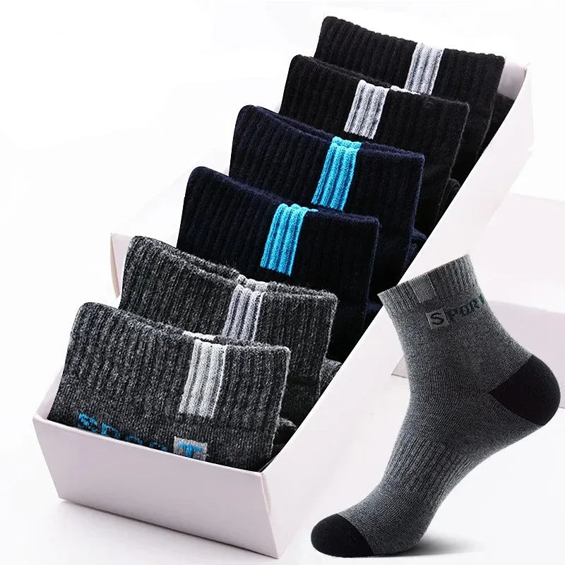Calcetines deportivos transpirables de fibra de bambú para hombre, de otoño e invierno, con absorción del sudor y desodorantes, para negocios, 10, 5 o 3 pares.