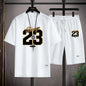 2025 Men'S Summer Fitness Running Casual Sportswear Set Quick-Drying Breathable Short-Sleeved T-Shirt + Shorts Two-Piece Set