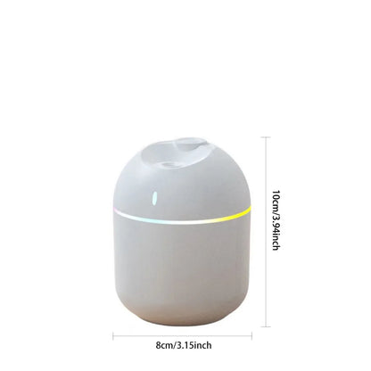 Humidificador de aire de 270 ml, difusor de aroma de vapor frío, luz LED nocturna, protección de apagado, USB, para el hogar y la oficina.