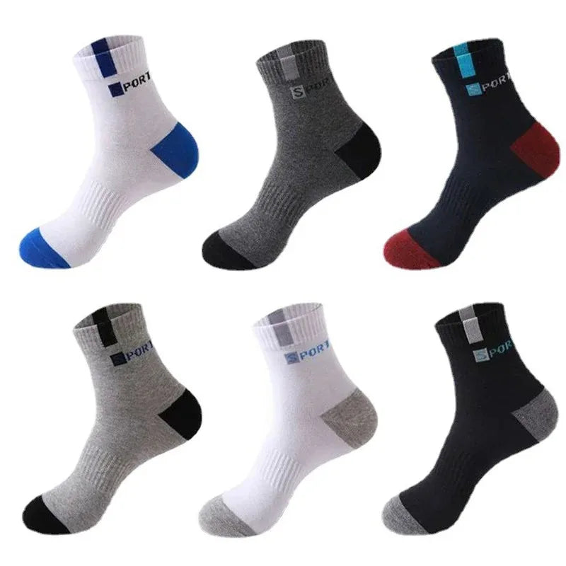 Calcetines deportivos transpirables de fibra de bambú para hombre, de otoño e invierno, con absorción del sudor y desodorantes, para negocios, 10, 5 o 3 pares.