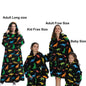 Manta de franela con mangas, sudadera de invierno, jersey de forro polar, manta usable con tiburón gigante, sudadera con capucha para adultos, niños y bebés