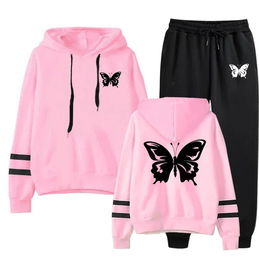 Chándal informal de uso diario para mujer, sudadera con capucha de una sola pieza de calidad a rayas y pantalones deportivos, cómodo para correr al aire libre, otoño e invierno.