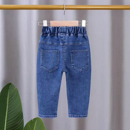 Pantalones vaqueros ajustados para niñas, pantalones vaqueros Suona de primavera y otoño, pantalones casuales elásticos acampanados para niños, ropa para niños de 0 a 5 años