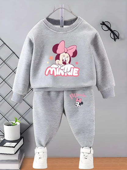 Conjuntos de sudadera y pantalón de manga larga con cuello redondo para niñas de 0 a 8 años, primavera y otoño, 2 piezas, chándal informal para niños
