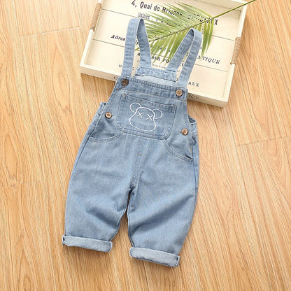IENENS Mono para niño y niña, ropa para niños pequeños, mono de mezclilla para bebés de 1, 2, 3 y 4 años, primavera y otoño, vaqueros suaves para bebés