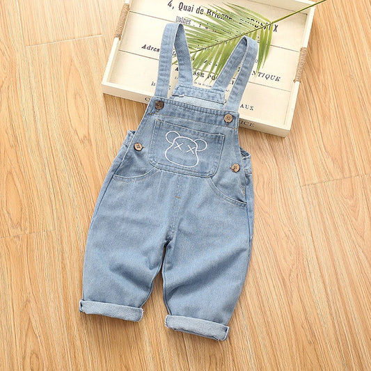 IENENS Mono para niño y niña, ropa para niños pequeños, mono de mezclilla para bebés de 1, 2, 3 y 4 años, primavera y otoño, vaqueros suaves para bebés