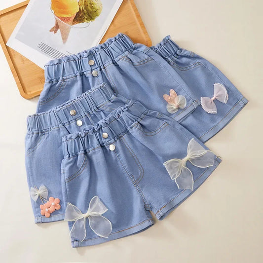 Pantalones cortos vaqueros de verano para niños y bebés, ropa informal para niñas y bebés