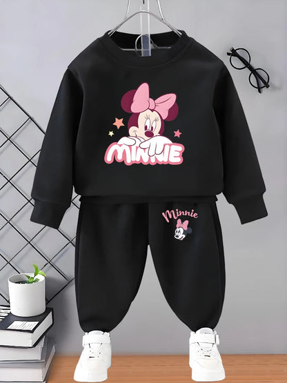 Conjuntos de sudadera y pantalón de manga larga con cuello redondo para niñas de 0 a 8 años, primavera y otoño, 2 piezas, chándal informal para niños