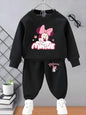 Conjuntos de sudadera y pantalón de manga larga con cuello redondo para niñas de 0 a 8 años, primavera y otoño, 2 piezas, chándal informal para niños