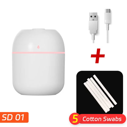 Mini humidificador de aire portátil con forma de gota de agua, USB, de escritorio, para interiores y hogares, silencioso, con atomización de aire.