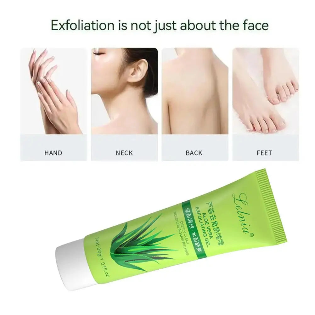 Gel exfoliante facial suave sin exfoliación para rostro y cuerpo. Limpia y exfolia la piel muerta, revelando una piel radiante. 30 ml.