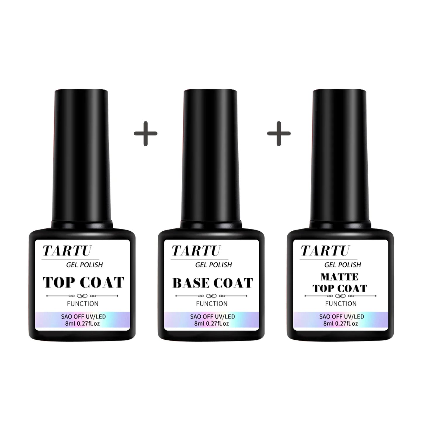 Juego de 1/2/3 piezas de gel funcional para uñas de 8 ml con capa base y capa superior de diamante, acabado mate, remojo para diseño de uñas.