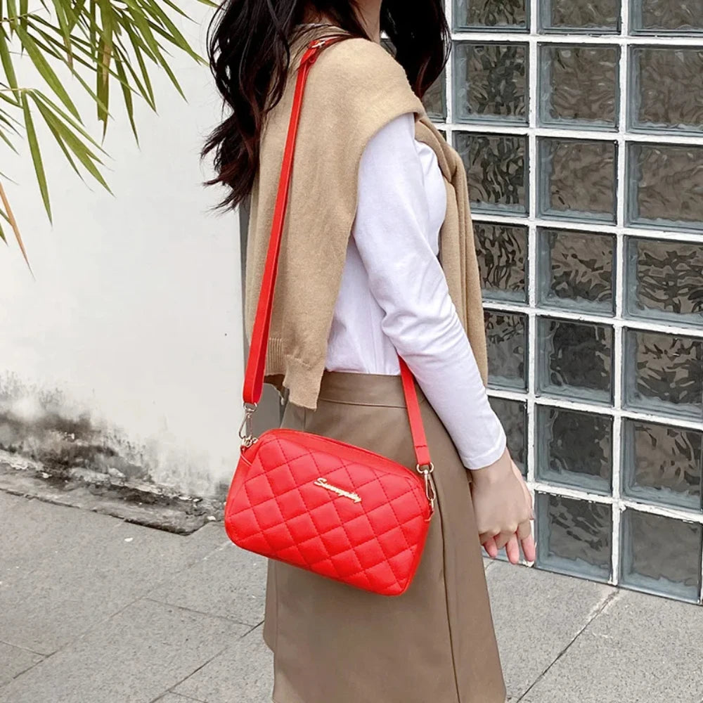 Bolso bandolera pequeño con borlas para mujer, tendencia 2024, con bordado de Lingge, bolso de hombro femenino, bolso cruzado con cadena a la moda para mujer