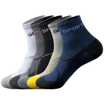 Calcetines deportivos transpirables de fibra de bambú para hombre, de otoño e invierno, con absorción del sudor y desodorantes, para negocios, 10, 5 o 3 pares.