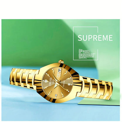 Hermoso reloj para mujer, personalidad elegante, moda, todo duradero, alta gama, atmósfera, tendencia suave, doble calendario, duradero c
