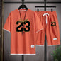 2025 Men'S Summer Fitness Running Casual Sportswear Set Quick-Drying Breathable Short-Sleeved T-Shirt + Shorts Two-Piece Set