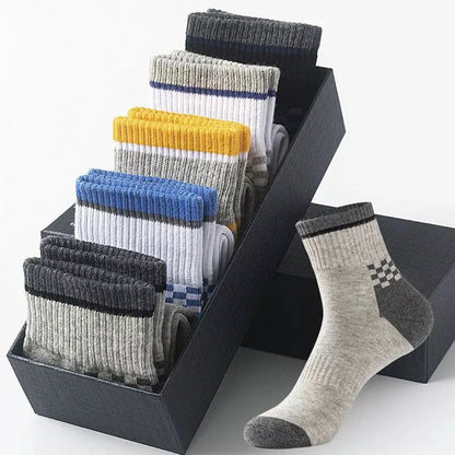 Calcetines deportivos transpirables de fibra de bambú para hombre, de otoño e invierno, con absorción del sudor y desodorantes, para negocios, 10, 5 o 3 pares.