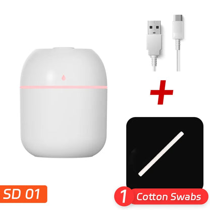 Mini humidificador de aire portátil con forma de gota de agua, USB, de escritorio, para interiores y hogares, silencioso, con atomización de aire.